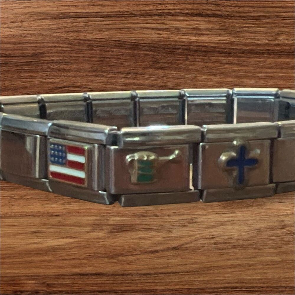 Ciao Italia Sterling Silver Italian Charm Bracelet Zoppini Charms 6.75 Inch